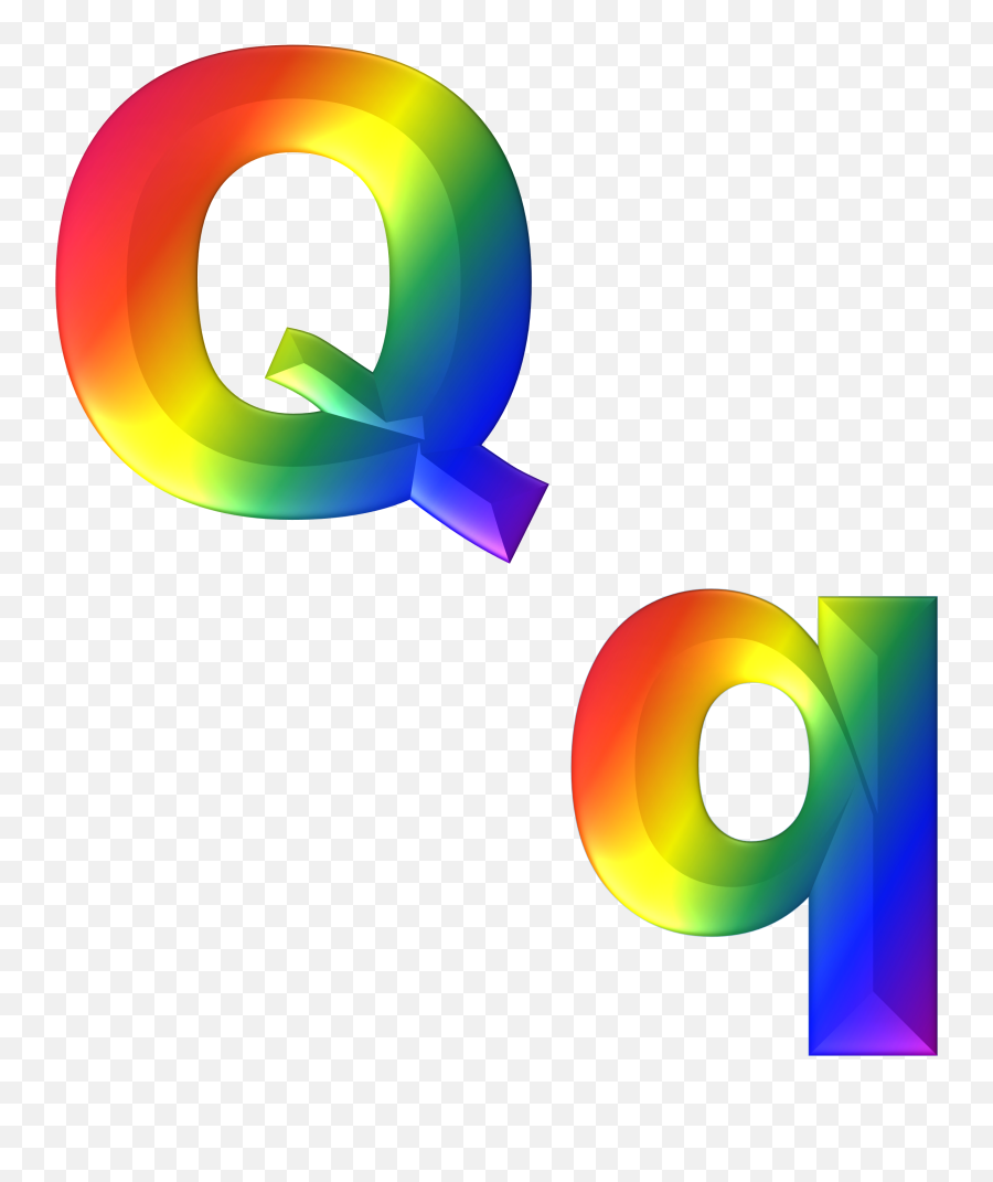 Colorful Big And Small Q Letters Of The - Letter Small Q Cartoon Emoji,Letter A Clipart