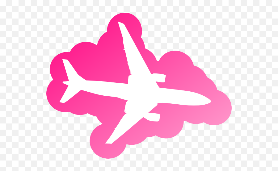 Pink Airplane Clip Art At Clkercom - Vector Clip Art Online Airplanes Logo Emoji,Airplane Transparent