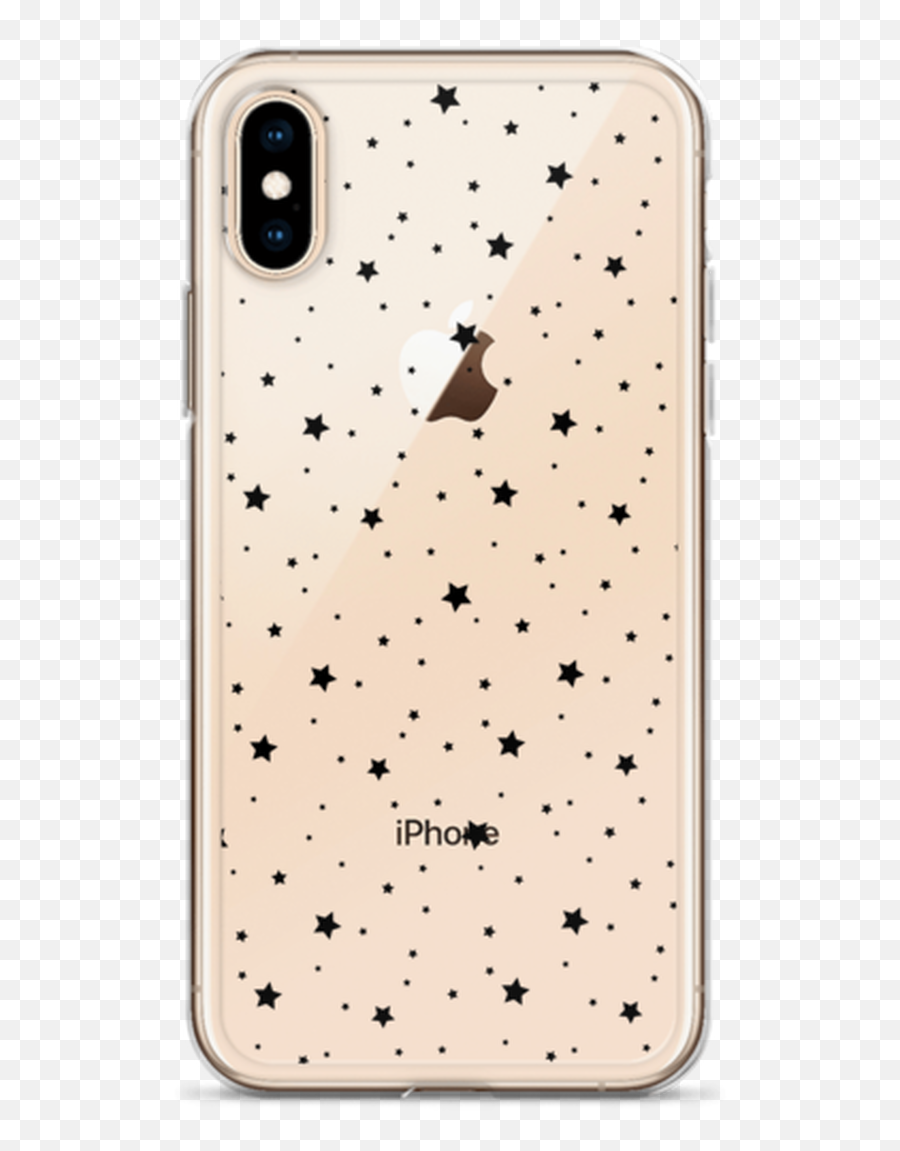Black Star Pattern Transparent Iphone Case - Mobile Phone Case Emoji,Star Pattern Png