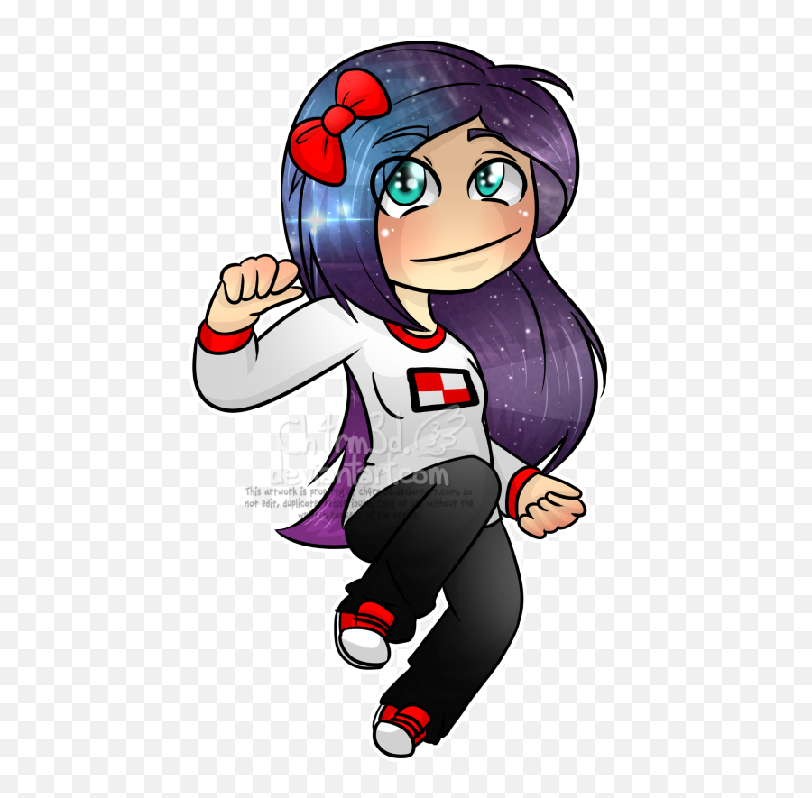 Girl With The Galaxy Hair By Ch4rm3d - Minecraft Galaxy Hair Skin Girl Cartoon Minecraft Png Emoji,Galaxy Skin Png