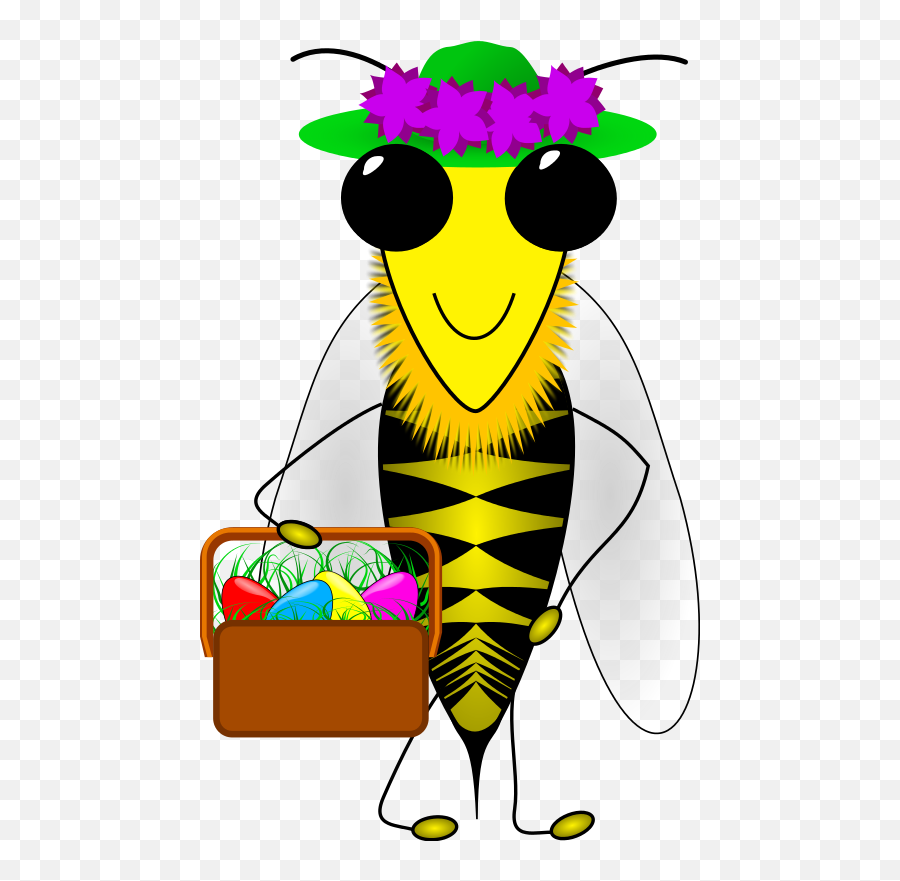 Easter Bee Clipart - Bee With Easter Eggs Emoji,Free Bee Clipart