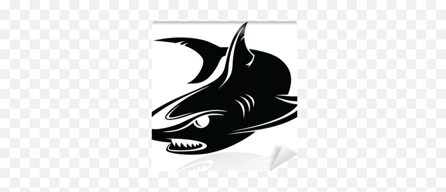 Vector Icon Wall Mural Pixers - Shark Emoji,Shark Logo
