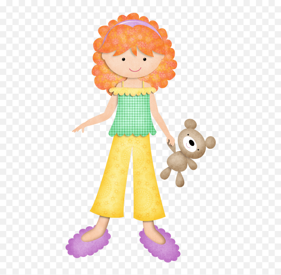 Girl Pajamas Clipart - Girl With Pajamas Clipart Emoji,Pajamas Clipart