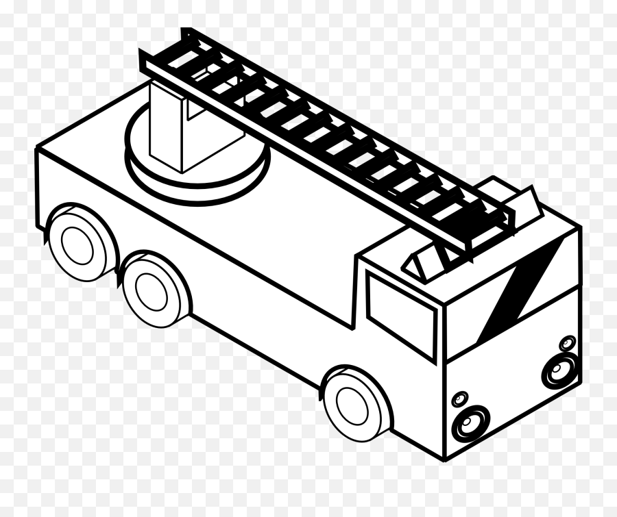 How To Draw A Fire Truck - Fire Brigade Line Art Emoji,Fire Truck Clipart