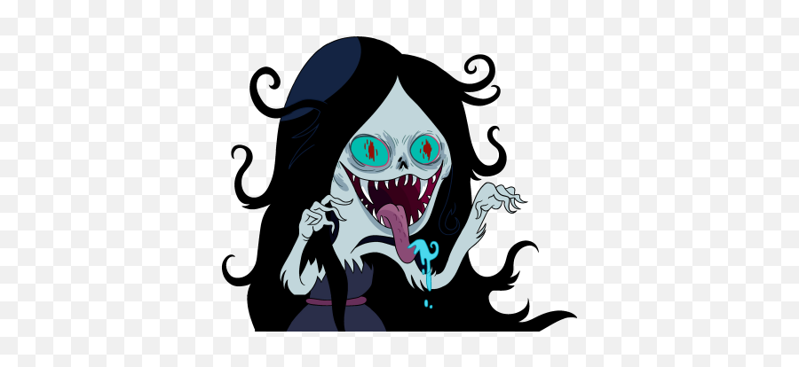 Marcelines Scary Face - Adventure Time Marceline 400x333 Emoji,Scary Face Clipart