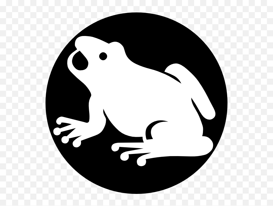 White Frog Silhouette With Black Background Clip Art At - Frog Clipart Black Background Emoji,Black Background Png