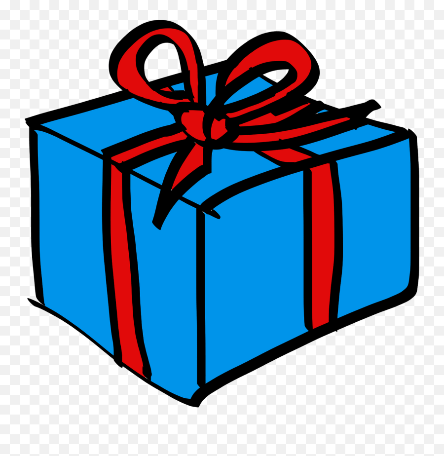 Blue Gift Clipart Vector Png - Clip Art Christmas Present Cartoon Emoji,Present Clipart
