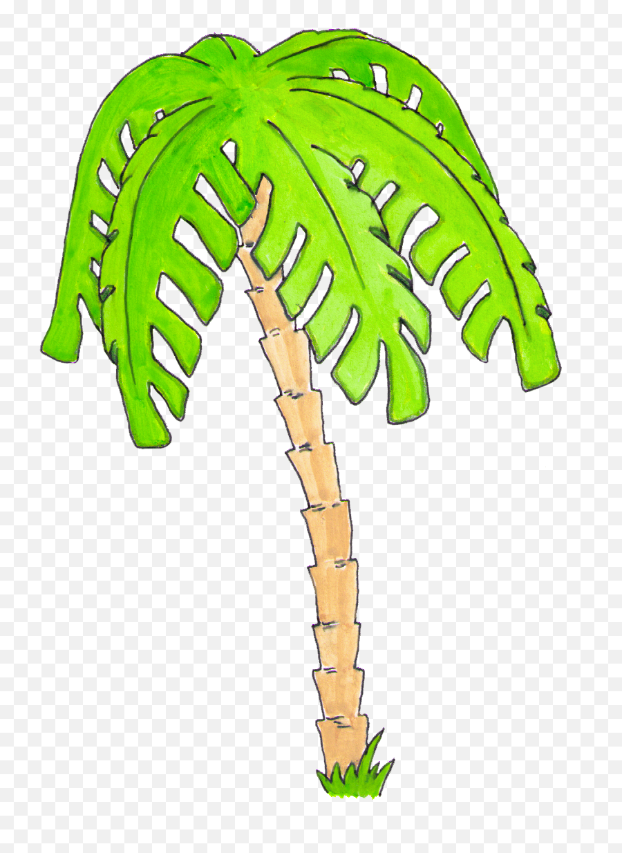 Tree Clipart Emoji,Cartoon Palm Tree Png