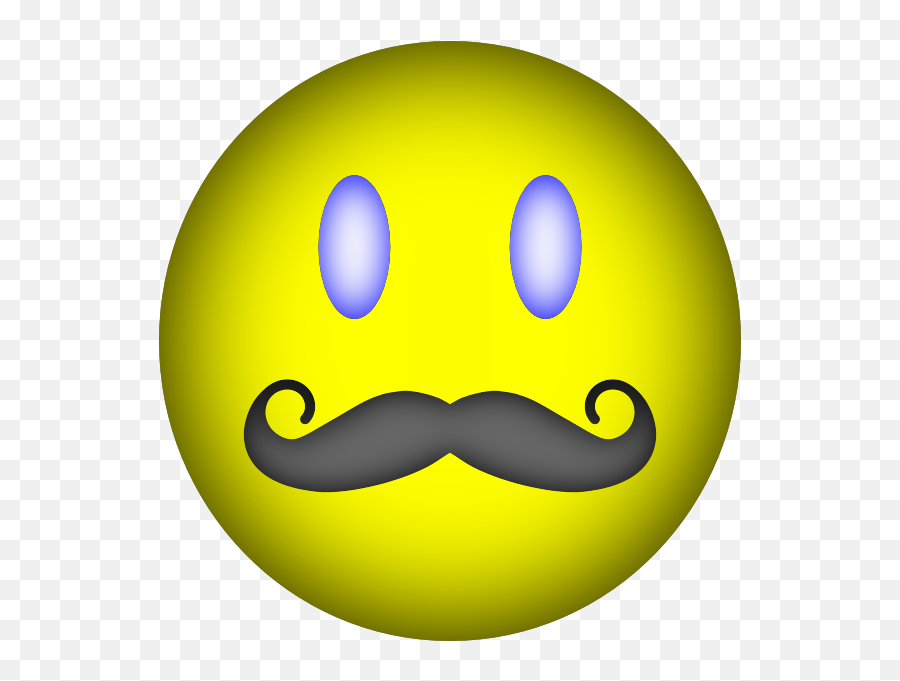 Happy Face Mustache Clip Art At Clkercom - Vector Clip Art Emoji,Smiling Face Clipart
