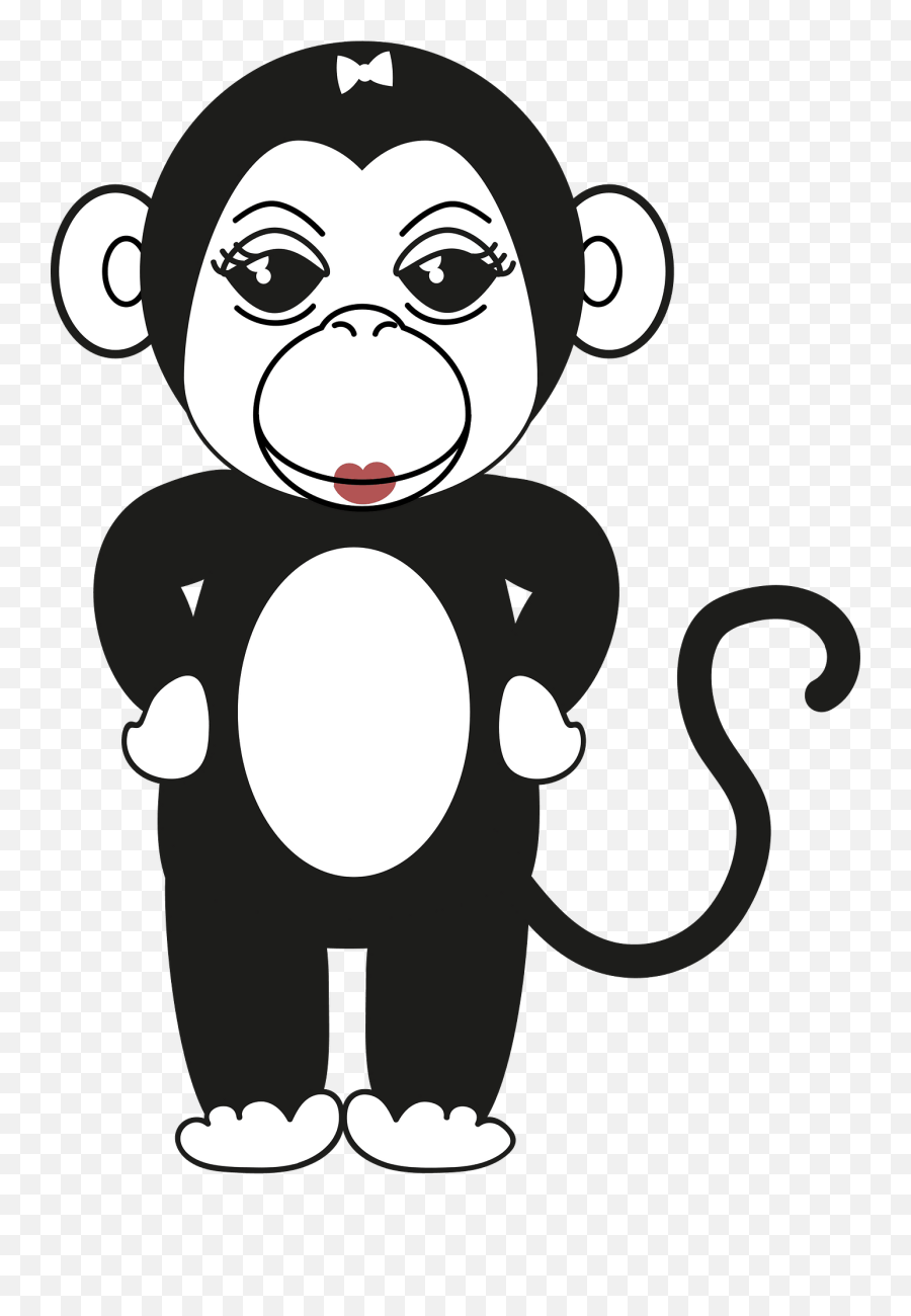 Monkey - Clipart Black Monkey Emoji,Monkey Clipart Black And White