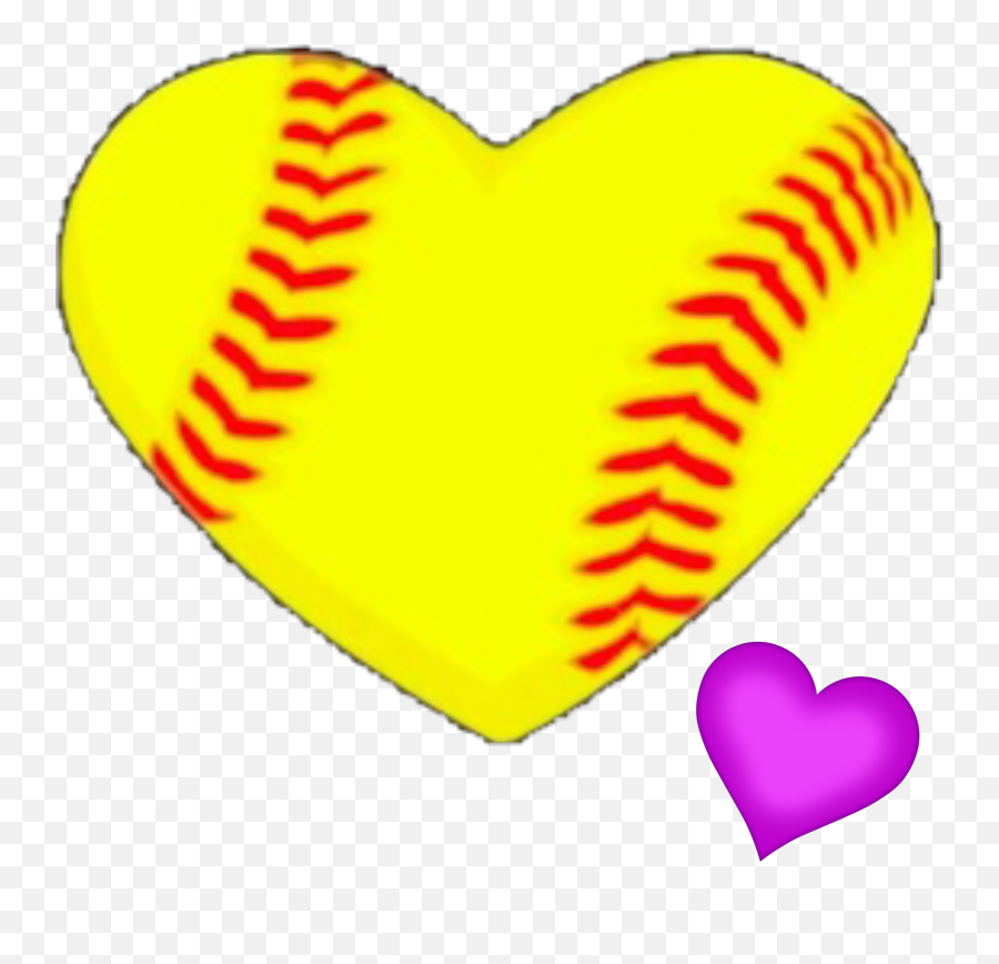 Heart Softball Png - Softball Clip Art Heart Baseball Baseball Clipart Emoji,Softball Png