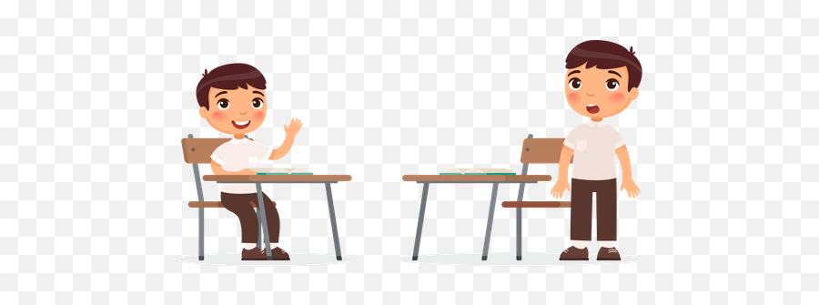 Best Premium Asian School Girl Raising Hand In Classroom For - Present And Absent Emoji,Raise Hand Clipart