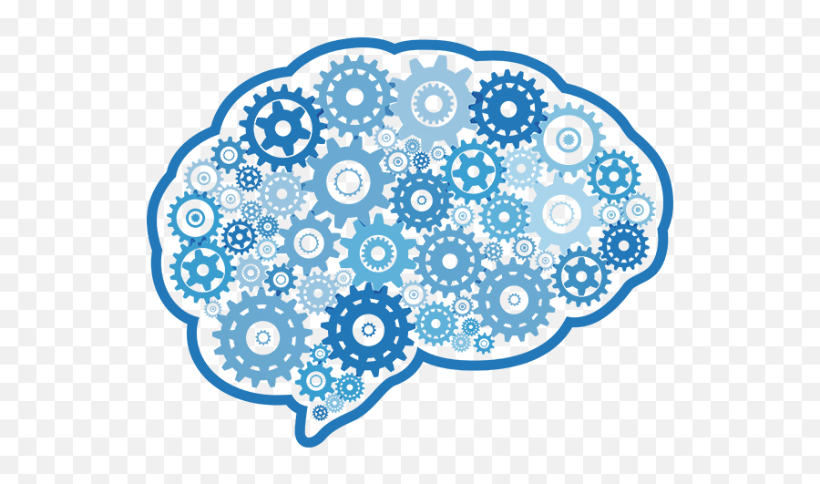 Blue Brain Gears Png Png Mart - Machine Learning No Background Emoji,Brain Transparent Background