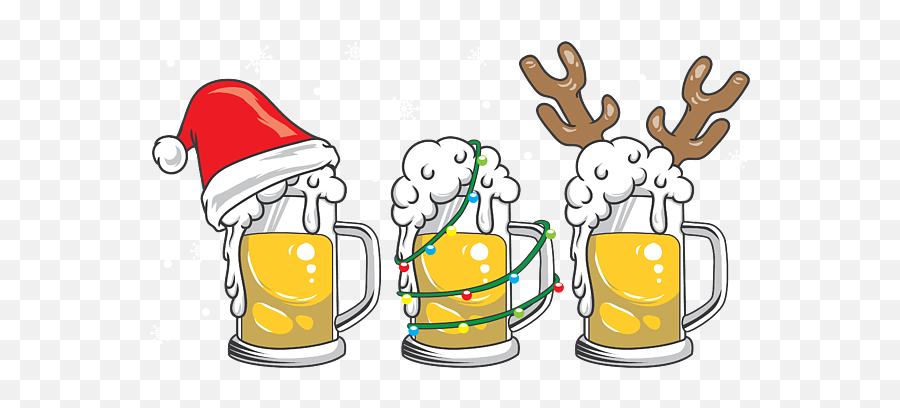 Christmas Beer Mugs Reinbeer Santa Hat Xmas Gift Duvet Cover Emoji,Beer Mugs Clipart