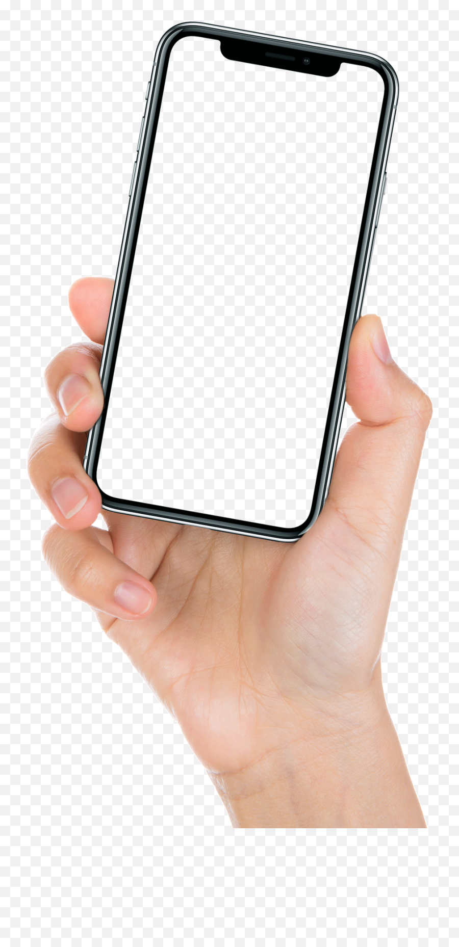 I Phone X In Hand Png Image Free Download Searchpngcom - Mobile Phone Case Emoji,X Transparent