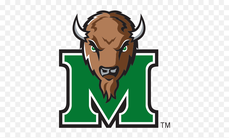Green Bison Logo - Logo Marshall University Emoji,Bison Logo