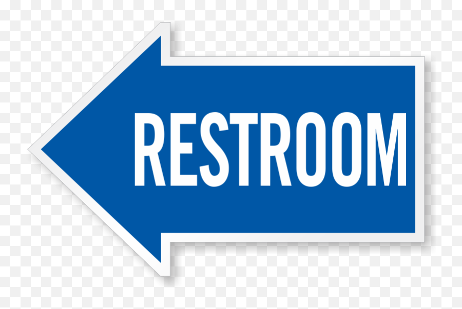 Restroom Sign With Arrow Download - Questrom School Of Way To Restroom Signage Emoji,Restroom Clipart