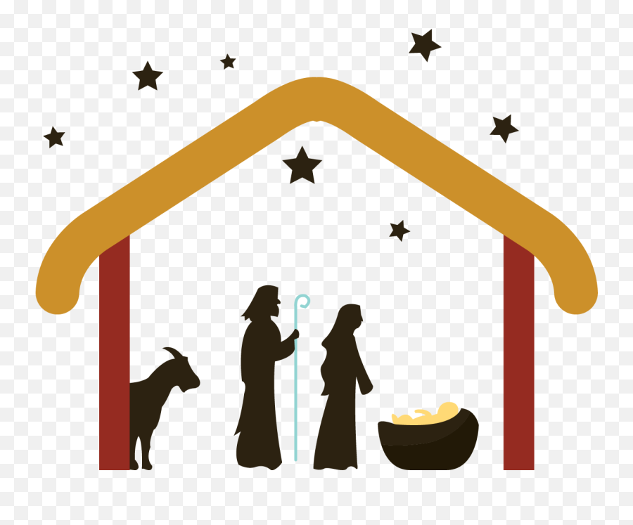 Nativity Star Png - Silhouette Jesus In A Manger Emoji,Nativity Clipart