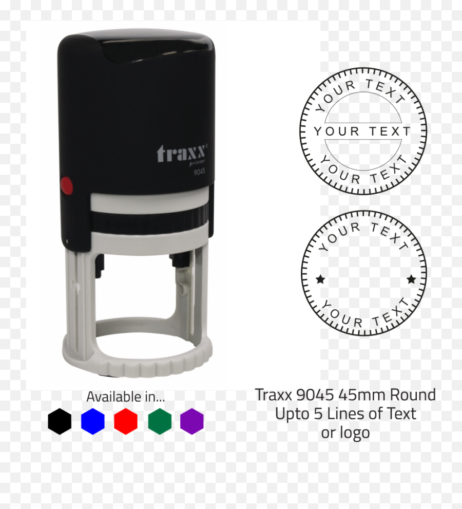 Traxx 9045 45mm Round - Personalised Custom Made Selfinking Traxx 9045 Emoji,Custom Logo Rubber Stamps