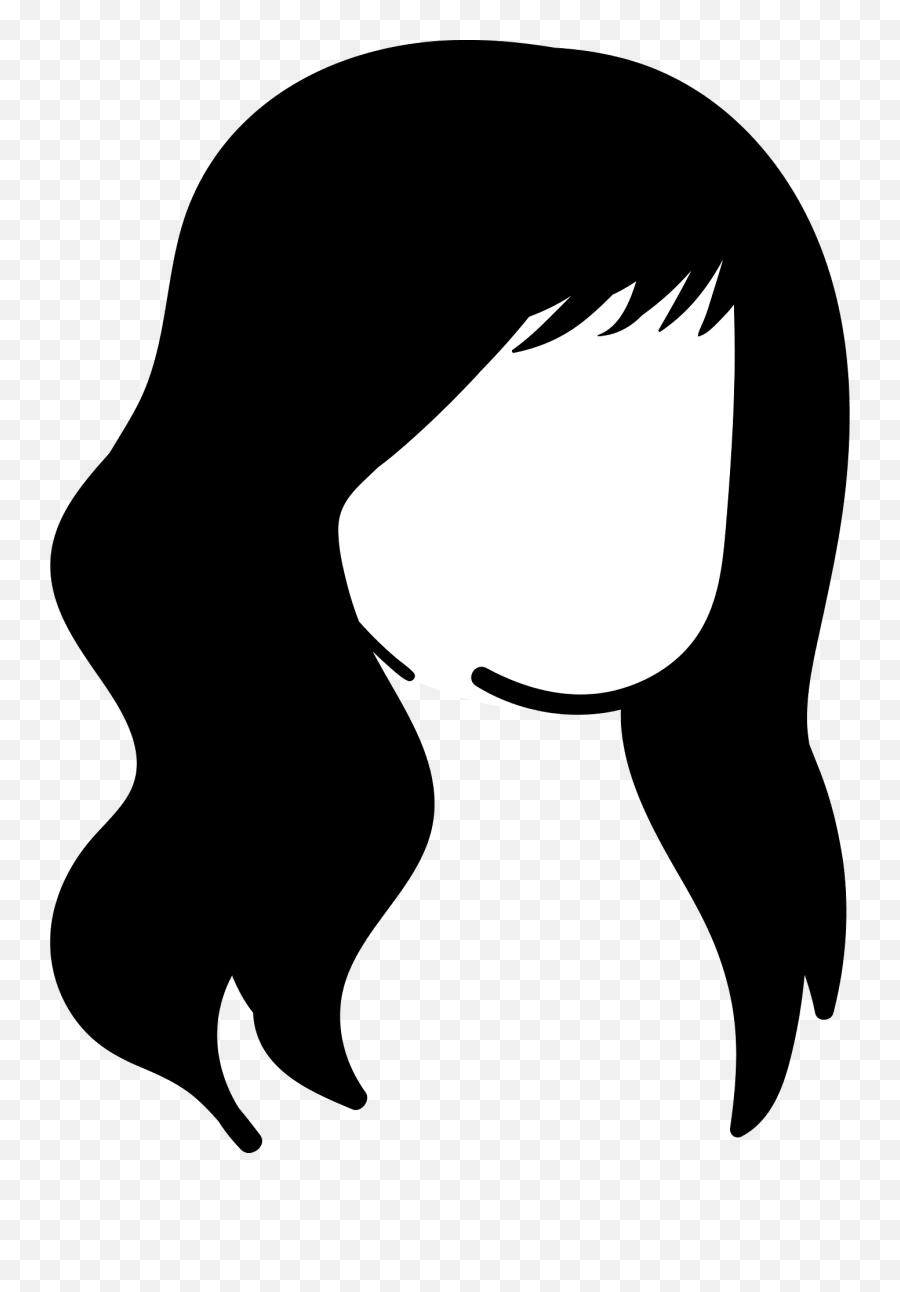 Long Bangs Hair Style Clipart - Hair Bangs Clipart Png Emoji,Bangs Png