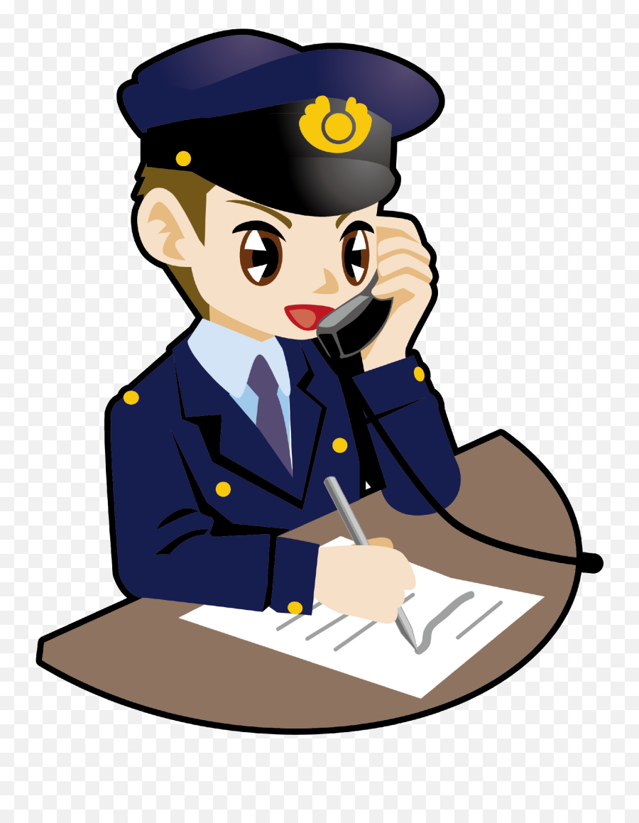 12 - Police Phone Call Cartoon Emoji,Police Clipart