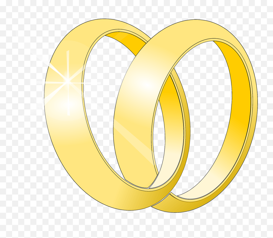 Two Gold Wedding Bands Intertwined Clipart Free Download - Language Emoji,Wedding Rings Clipart