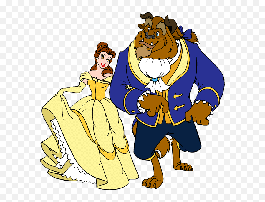 Disney Clipart Belle And The Beast - Belle And The Beast Disney Clipart Emoji,Beauty And The Beast Clipart