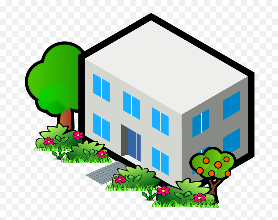 Iso City Grey Unit 2 - Flat Roof House Outline Emoji,Town Clipart