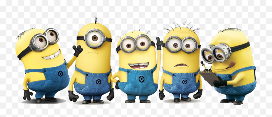 Group Minions Png Clipart Png Mart - 5 Minions Together Emoji,Minions Png