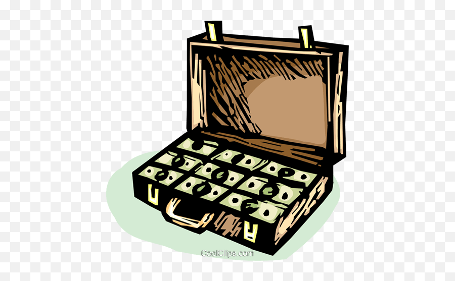 Mala De Dinheiro Png - Art Briefcase With Money Emoji,Briefcase Clipart