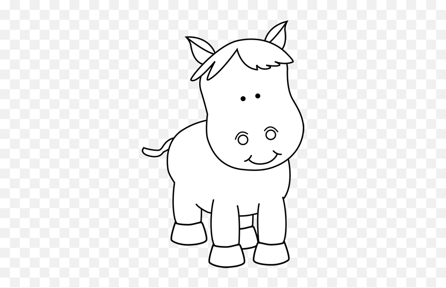 Horse Clip Art - Horse Images Cute Pony Clip Art Black And White Emoji,Horse Clipart