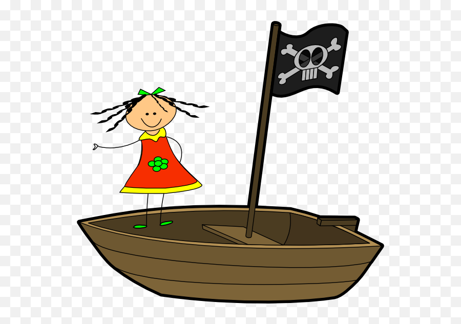 Library Of Row Your Boat Picture Royalty Free Stock Png - Girl On A Ship Clip Art Emoji,Sailboat Clipart
