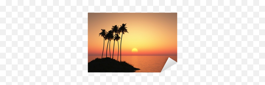 Palm Tree Island Against A Sunset Sky Sticker U2022 Pixers - We Emoji,Sunset Sky Png