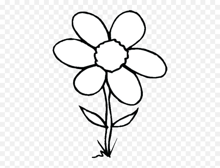 White Picture Of Flower Clip Art - Black And White Picture Of Flower Clipart Emoji,Flower Clipart Black And White