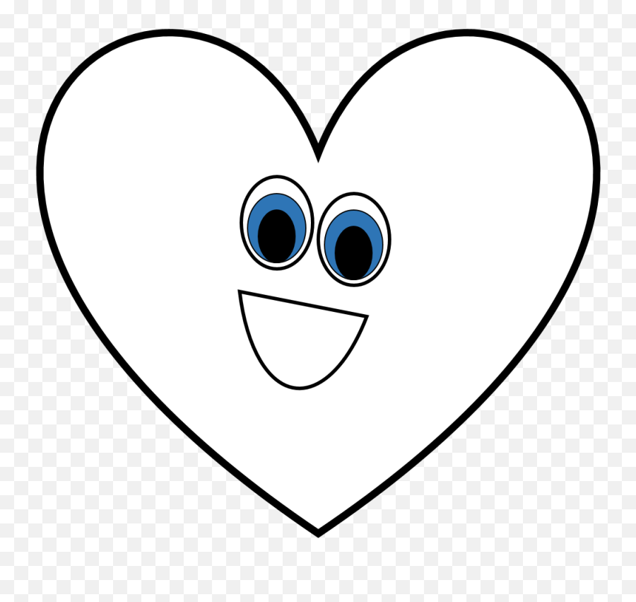 White Heart Cliparts - Happy Emoji,Heart Clipart Black And White