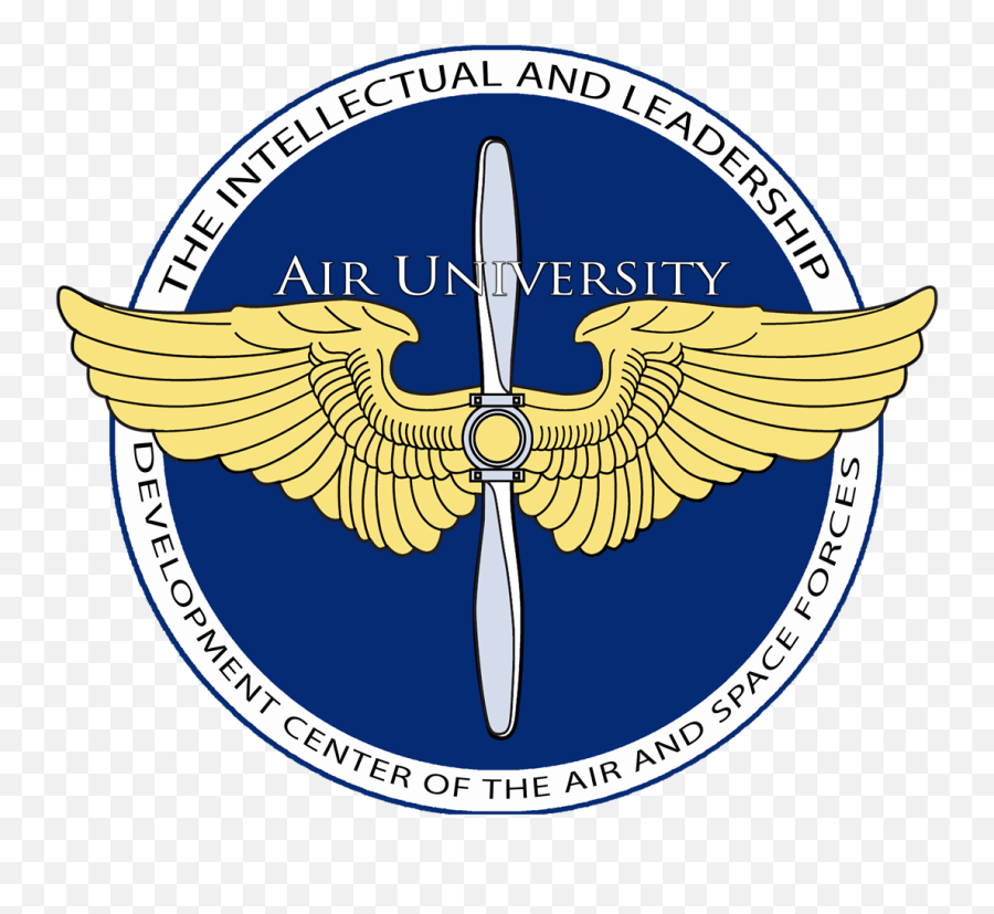 Air University Logo With Words White Background And Blue - Accipitriformes Emoji,Background For Logo