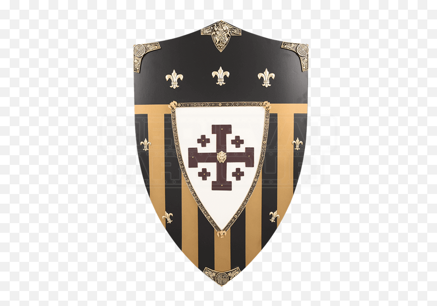Jerusalem Wooden Shield - Medieval Shields Wooden Shield Cross Emoji,Wood Badge Logo