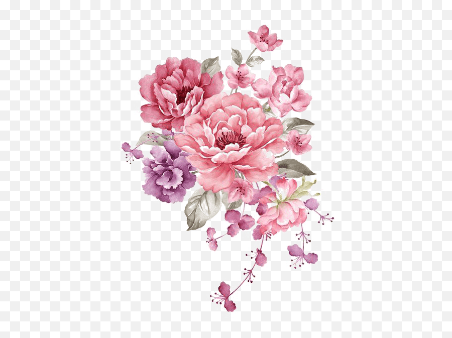 Flower Paper Watercolor Painting Illustration Pink Ink - Flower Pink Png Emoji,Flowers Transparent