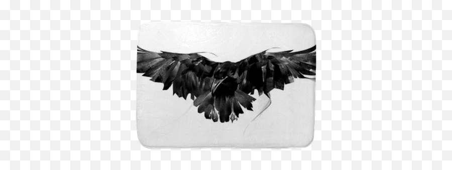 Drawn Flying Crow On White Background Front Bath Mat U2022 Pixers - We Live To Change Emoji,Crow Transparent Background