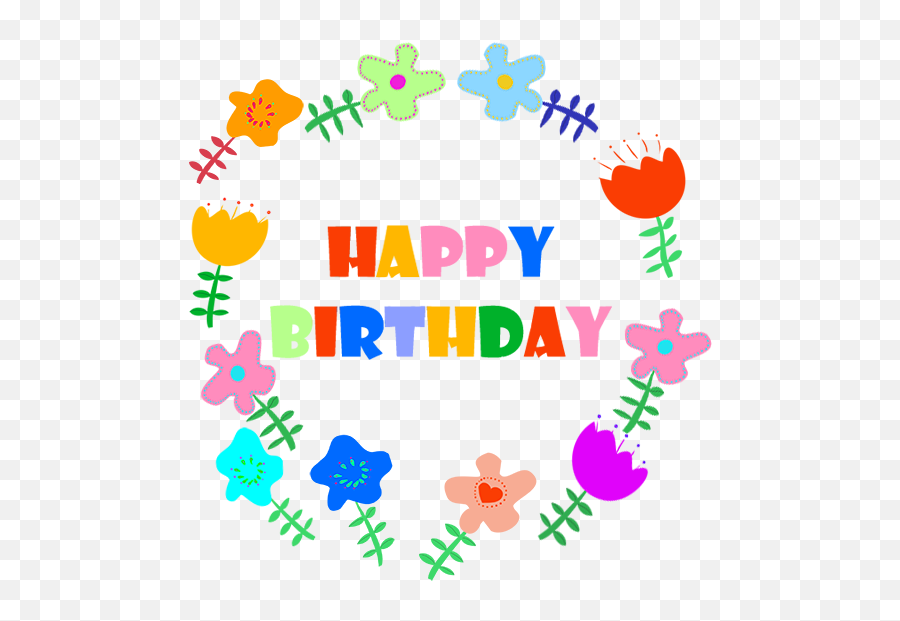 Flower Clipart Happy Birthday Flower Happy Birthday - Free Happy Birthday Clip Art Emoji,Happy Birthday Clipart