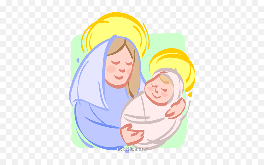 Mother Mary With Baby Jesus Royalty - Happy Emoji,Baby Jesus Clipart
