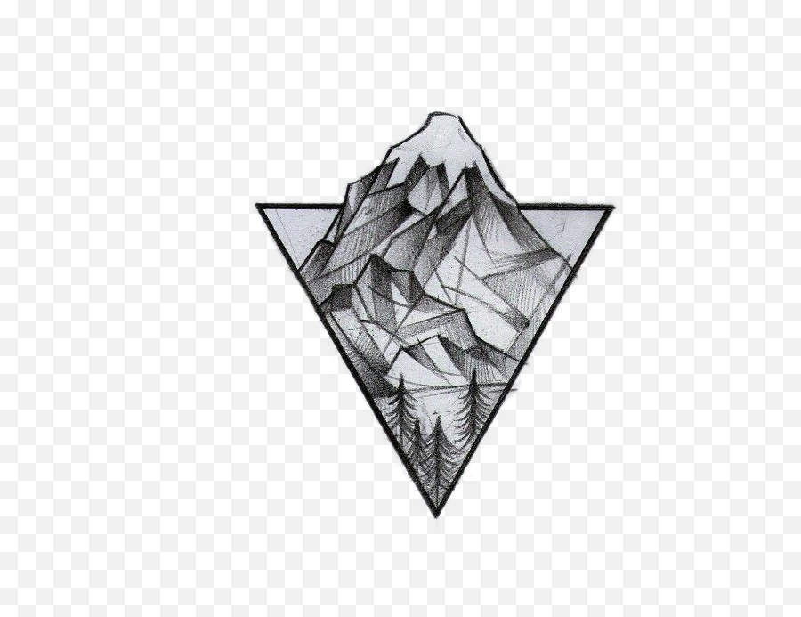Download Tattoo Triangle Mountain Geometry Idea Logo Drawing - Mountain Geometry Emoji,Tattoo Clipart