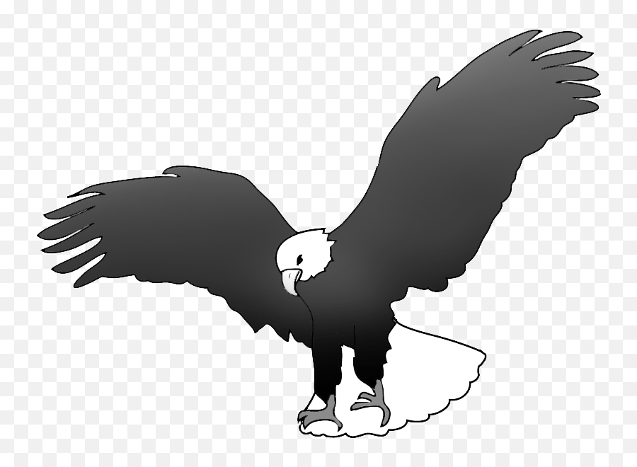 Bald Eagle Landing Black White - Eagles Birds Black And White Emoji,Eagle Clipart Black And White