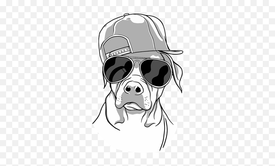 Cool Dog Glasses - Dog With Sunglasses And Hat Drawing Emoji,Cool Png