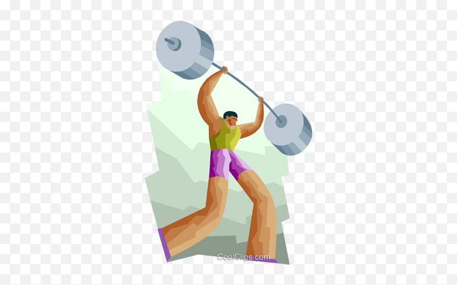 Sports Weight Lifter Lifting The Barbell Royalty Free - Weights Emoji,Weight Lifting Clipart