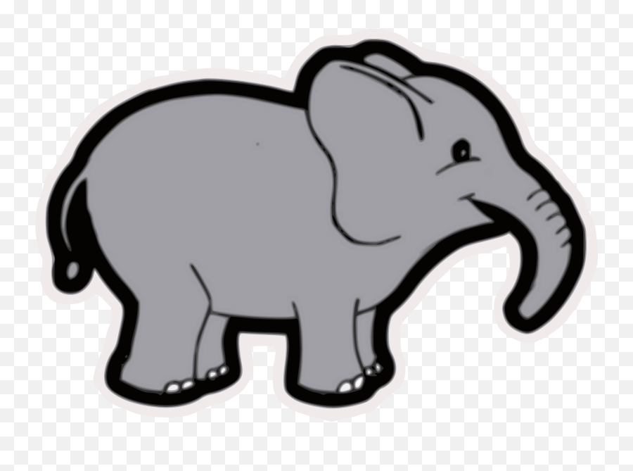 Medium Image - Clipart Of A Grey Elephant Png Download Emoji,Elephant Png