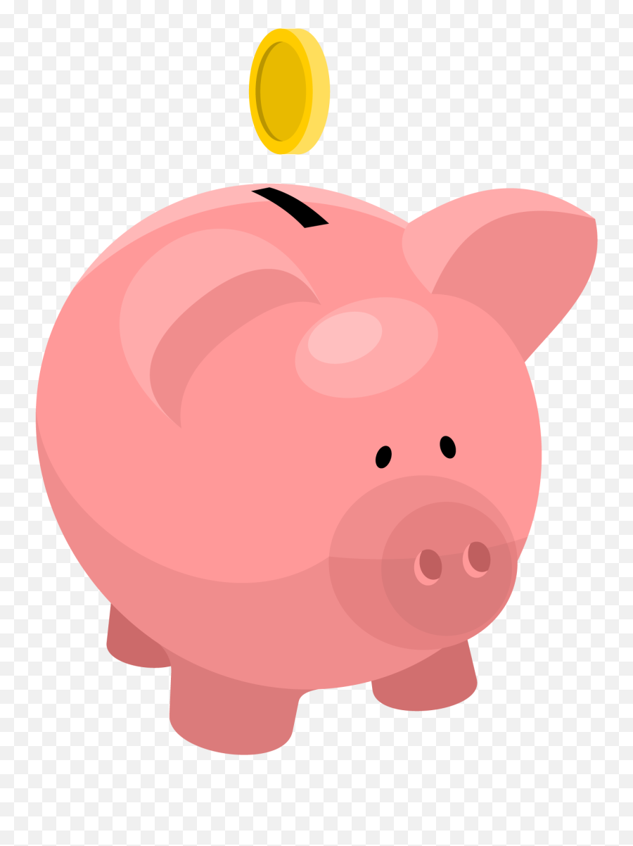 Download Piggy Bank Png - Cartoon Piggy Bank Transparent Background Emoji,Bank Clipart