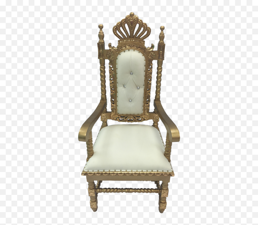 Download Hd Gold Crown Chair - Throne Transparent Png Image Emoji,Throne Transparent