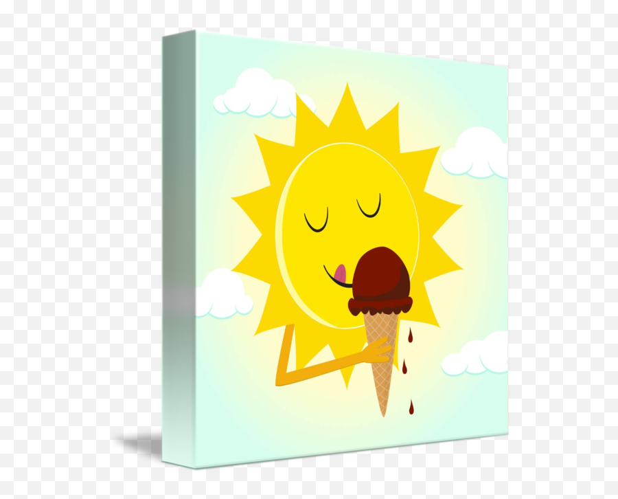 Sunny Ice Cream Eater By Eli Griffith Emoji,Sunny Day Clipart