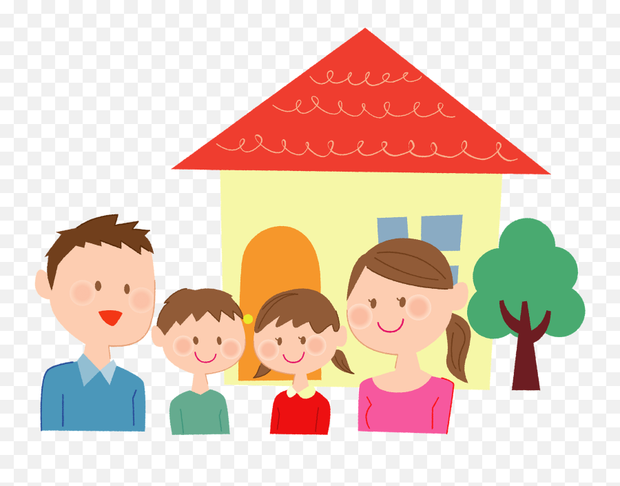 Family Is In Front Of Their Home Clipart Free Download - Family Home Clipart Emoji,Home Clipart